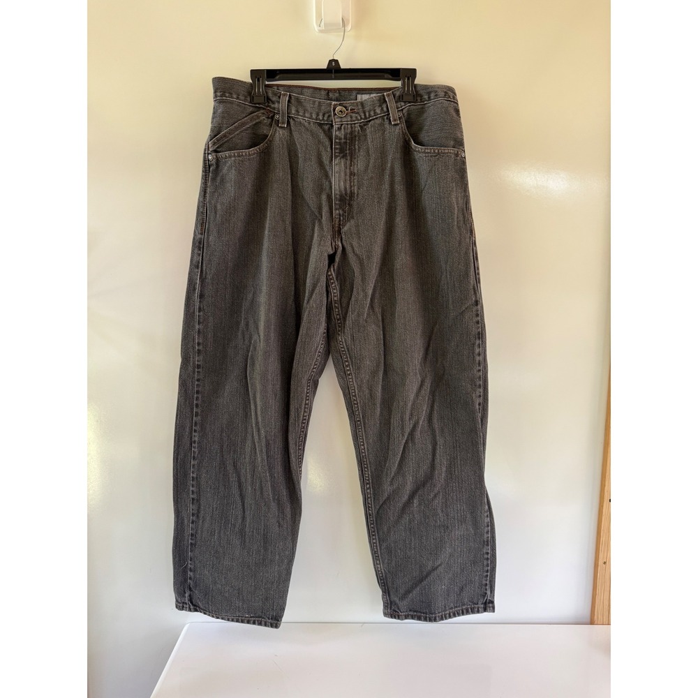 Levis SilverTab Baggy Jeans Mens 36x32 Faded Black Denim 90s Vintage Style